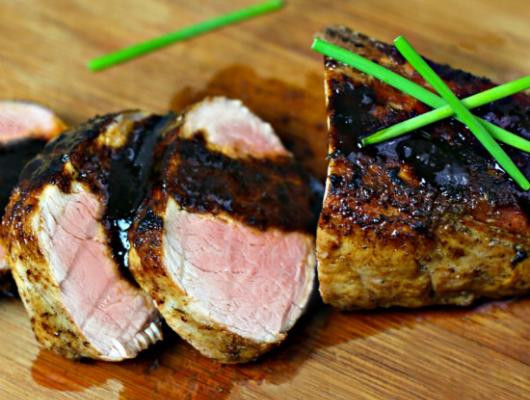 Super Tasty Coffee Rubbed Pork Tenderloin with Espresso Honey Glace