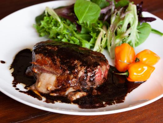 Delicious Marinated & Stuffed Filet Mignons with Merlot Habanero Sauce
