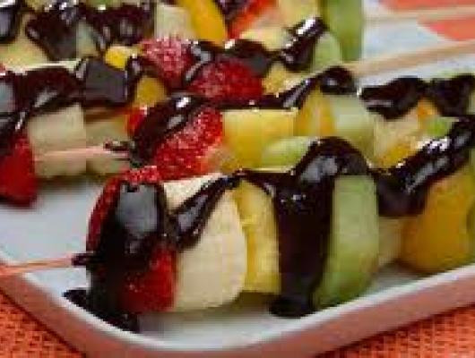 Delicious Xocai Healthy Chocolate Fruit Kabobs