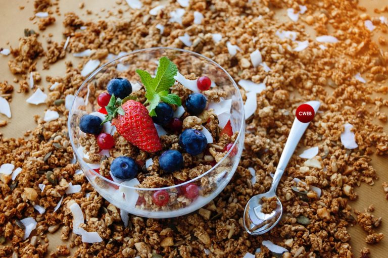 Fast and Easy Banana, Blueberry and Chia Seed Breakfast Cereal