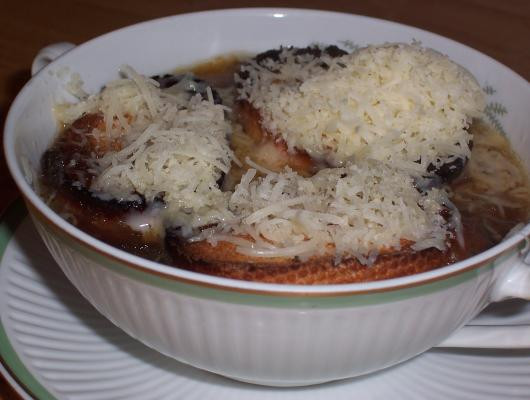 Onion Soup is more traditional way is to serve