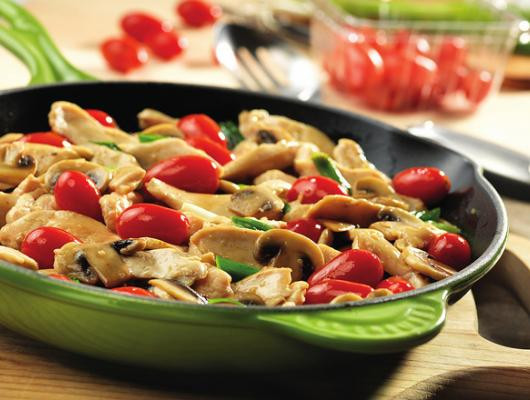 Chicken with Grape Tomatoes and Mushrooms great flavor