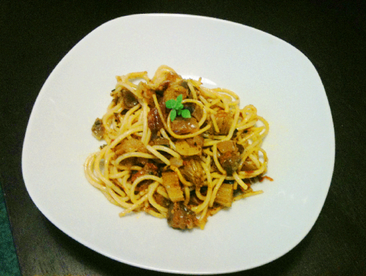 Caponata Style Celery Spaghetti Sauce it tastes even better the day after