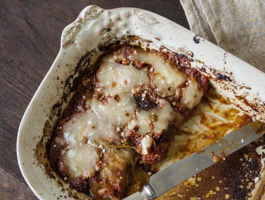 (Lighter) Classic Eggplant Parmigiana to be made – no breading