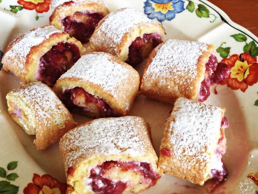 ‘Skinny’ Jelly Rolls is layered with a light sweet cream