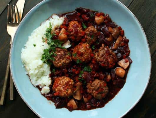 Slow Cooker Lamb Beet Meatballs Recipe