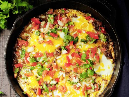 Barbacoa Beef and Egg Skillet Bake