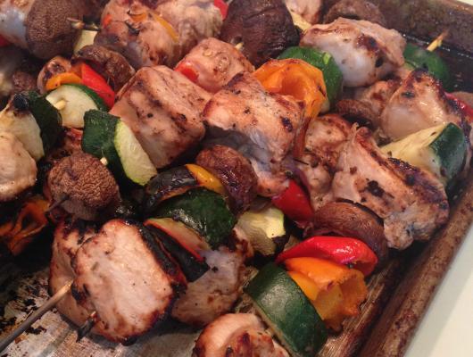Balsamic Chicken & Veggie Kabobs