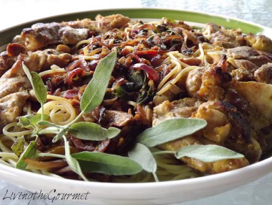 Boneless SautÃ©ed Chicken Thighs with Sage and Spaghetti