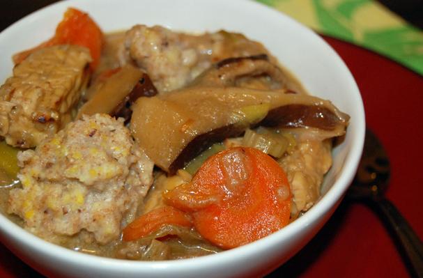 Bryant Terry’s Tempeh, Shiitake Mushroom and Cornmeal Dumpling Stew