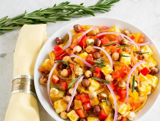 Butternut Squash Tofu Salad With Toasted Hazelnuts