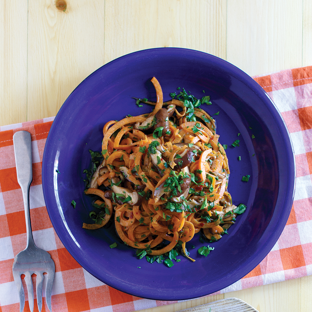 Asian Mushroom Sweet Potato Noodles