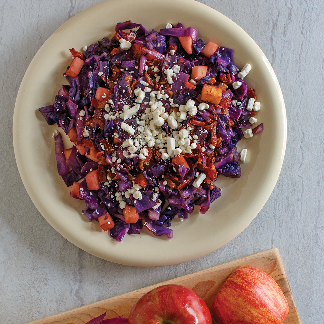Bacon Red Cabbage with Goat Cheese