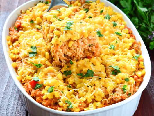 Chicken Enchilada Rice Casserole