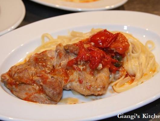 Chicken Piccata and Fettuccine with Lime Sauce