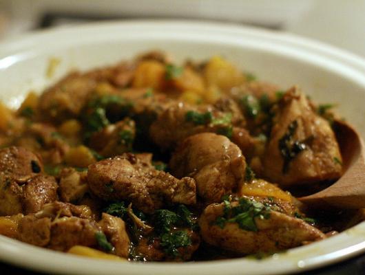 Chicken, Spinach, and Dried Fruit Tagine