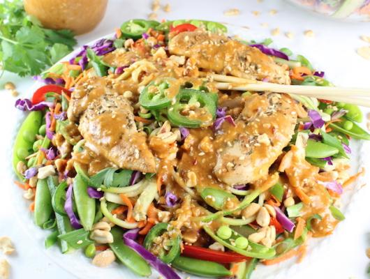 Chicken Satay Zoodle Salad