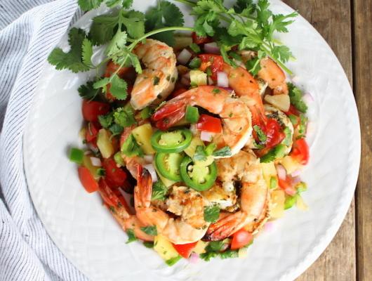 Cilantro Lime Grilled Shrimp with Pineapple Salsa