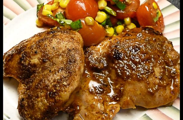 Coriander Chicken With Tomato Corn Salad