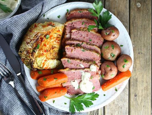Corned Beef And Cabbage With Horseradish Sauce