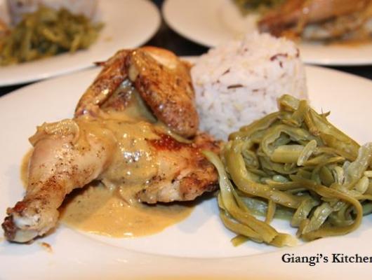 Cornish Game Hen with Whisky and Cream Pan Sauce