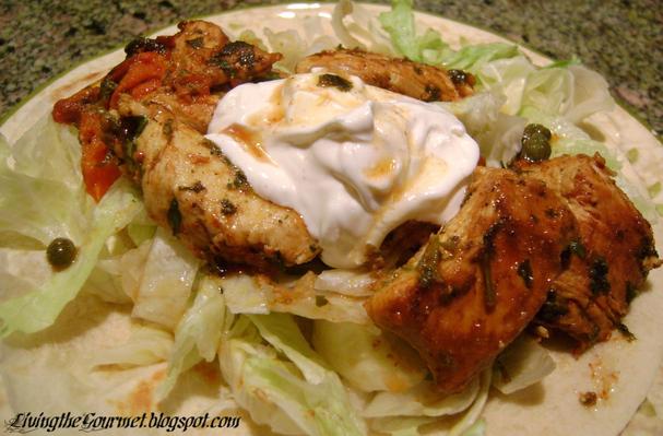 Grilled Chicken Cubes With Cilantro
