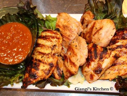 Grilled Lemon Chicken with Satay Sauce
