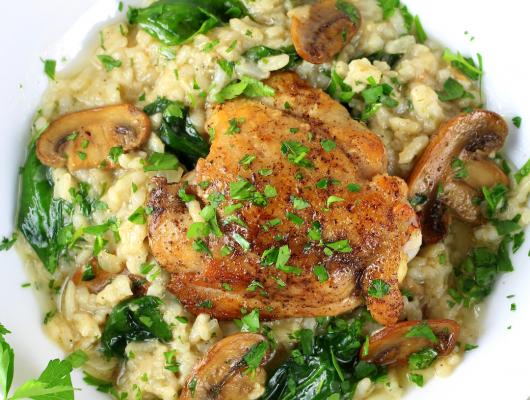 Instant Pot Chicken Thighs with Risotto