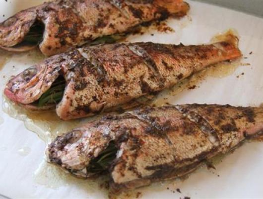 Jerk Fish Stuffed with Callaloo