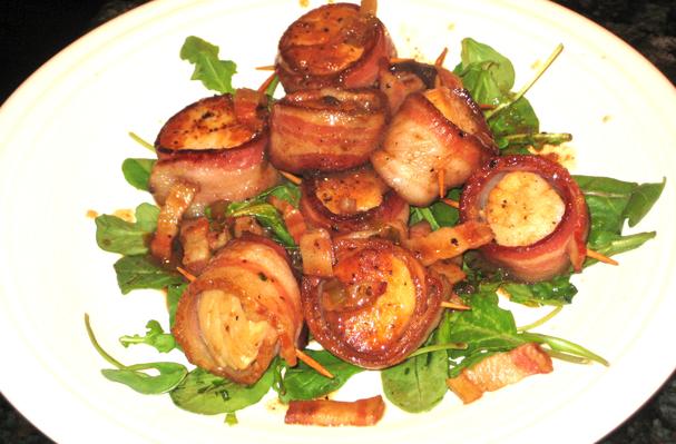 Karen B’s Pan Seared Natural Bacon Wrapped Sea Scallops