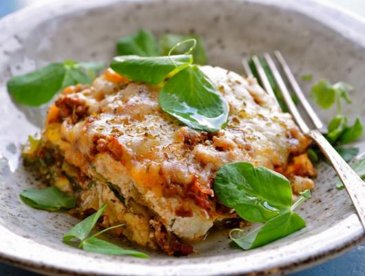 Lasagna with Ricotta Cheese on Cabbage shells