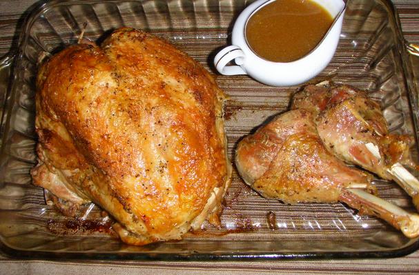 Lemon Pepper Turkey Breast and Thighs With Brown Stew Gravy