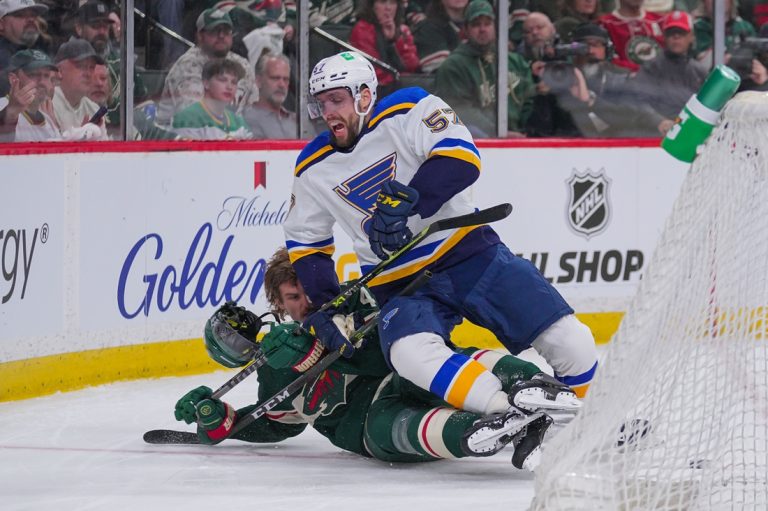 David Perron’s hat trick, Ville Husso’s shutout lift Blues past Wild