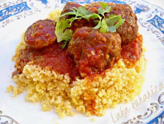 Moroccan kofte and sausage stew