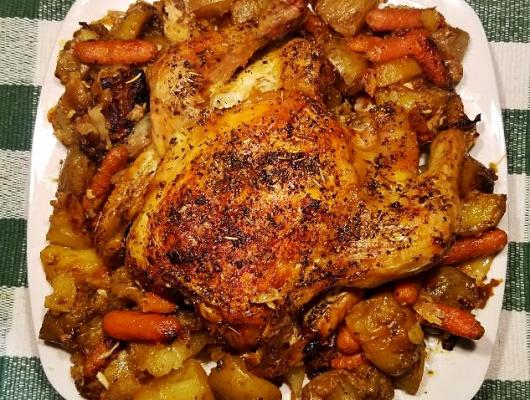 Olive Oil Herb Roasted Chicken and Veggies