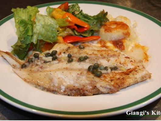 Orange Roughy with Capers, Garlic and Vermouth