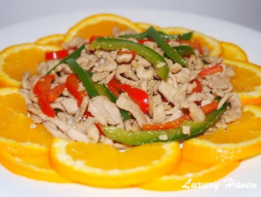 Orange Blossoms Shredded Pork With Capsicums