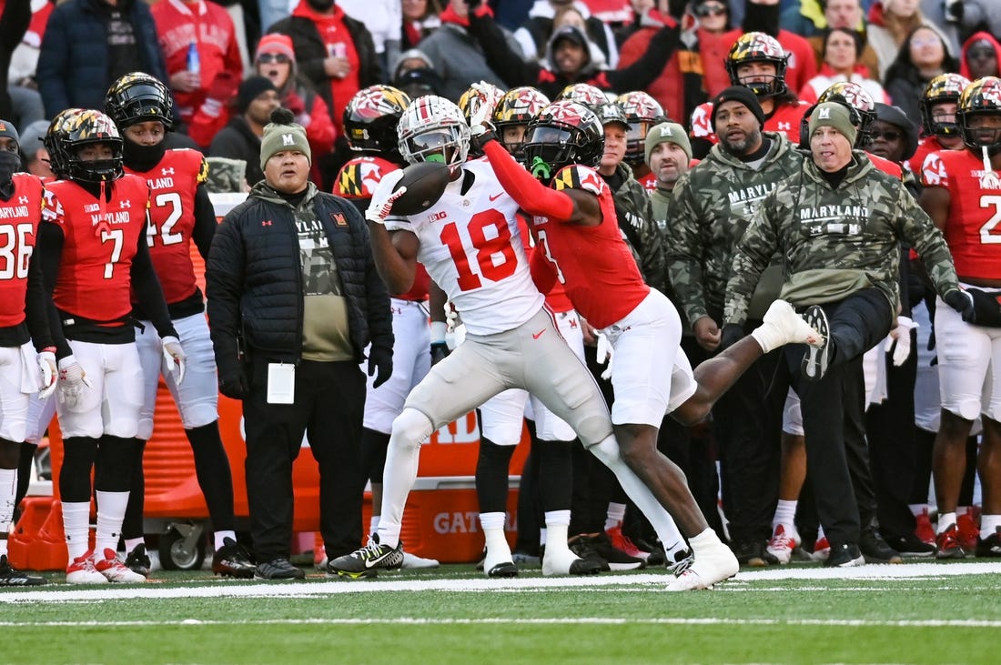 NCAAF News: No. 2 Ohio State fends off pesky Maryland, 43-30