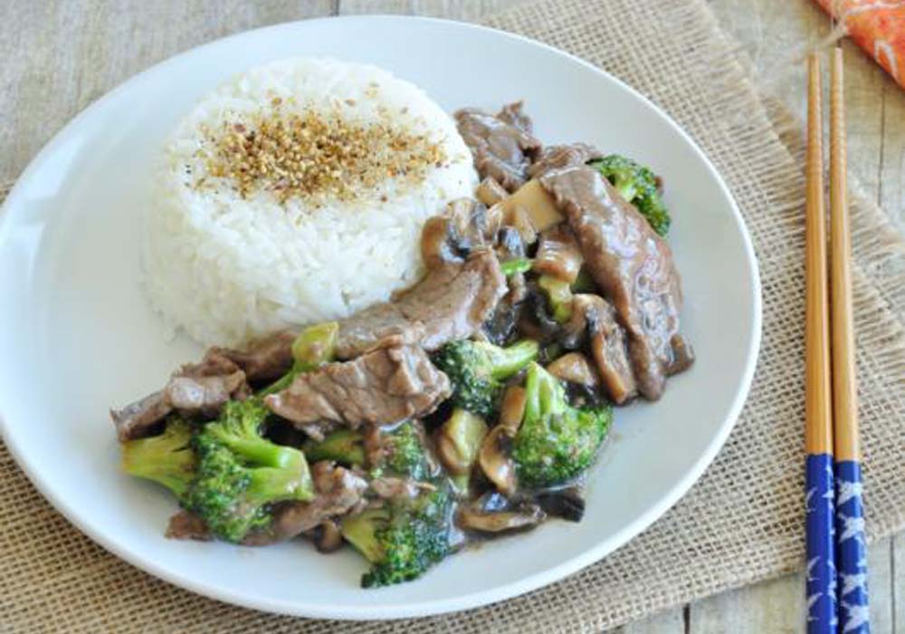 Red Wine Beef Broccoli with Mushroom