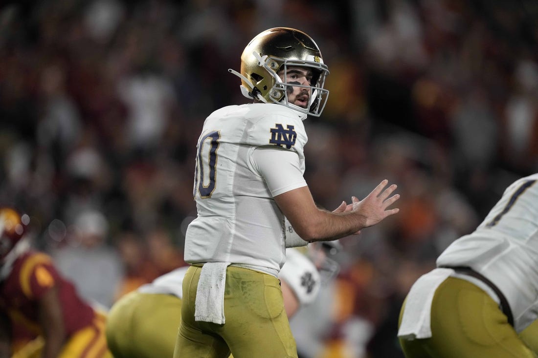 NCAAF News: Notre Dame QB Drew Pyne tags out before bowl game, enters transfer portal