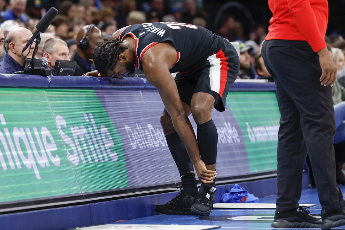 Blazers F Justise Winslow (ankle) out at least 2 weeks