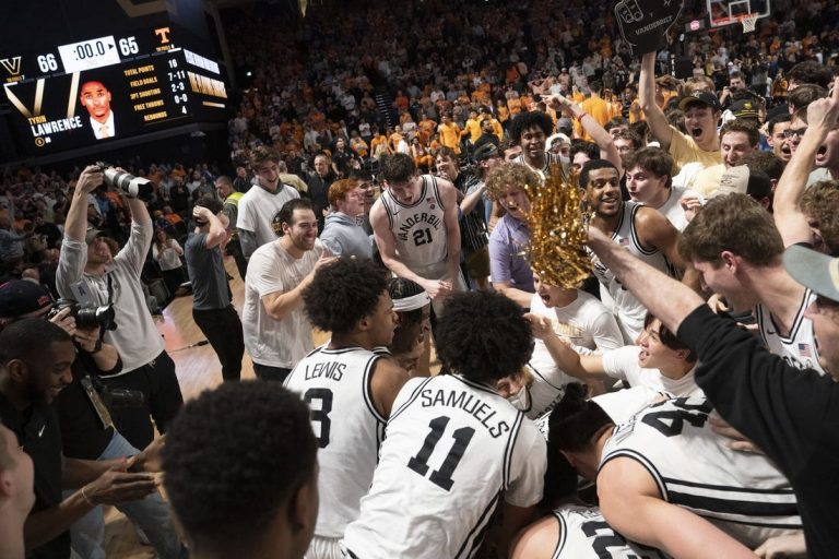 Vanderbilt fined $250K for court storming after upset of Tennessee