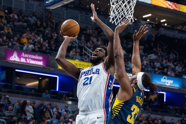 NBA roundup: Joel Embiid (42) guides Sixers past Pacers