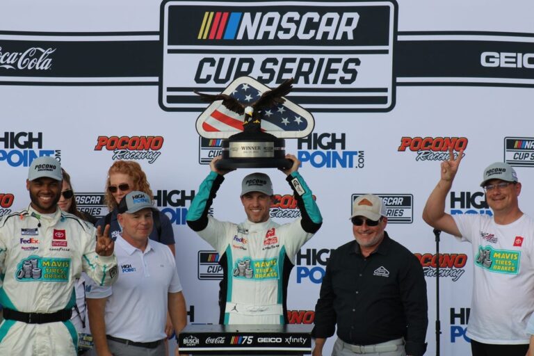 NAS News: Denny Hamlin enters record book with 7th win at Pocono Raceway