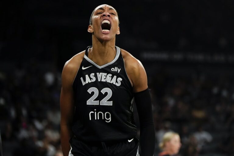 A’ja Wilson posts dominant double-double in Aces win over Valkyries