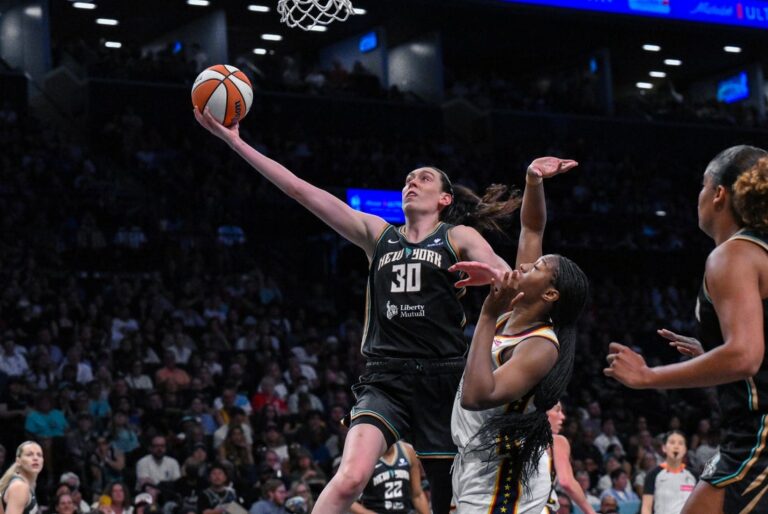 Breanna Stewart’s big game helps Liberty rout Caitlin Clark-less Fever
