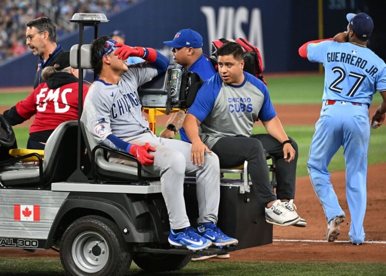 MLB News: Cubs C Miguel Amaya (ankle) carted off, headed back to IL