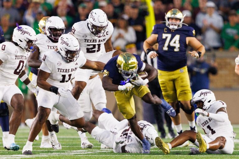 NCAAF News: No. 16 Texas A&M stuns No. 8 Notre Dame on late TD