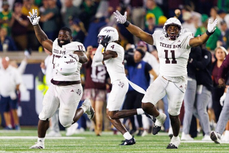 NCAAF News: Top 25 roundup: No. 16 Texas A&M rallies late to edge No. 8 Notre Dame