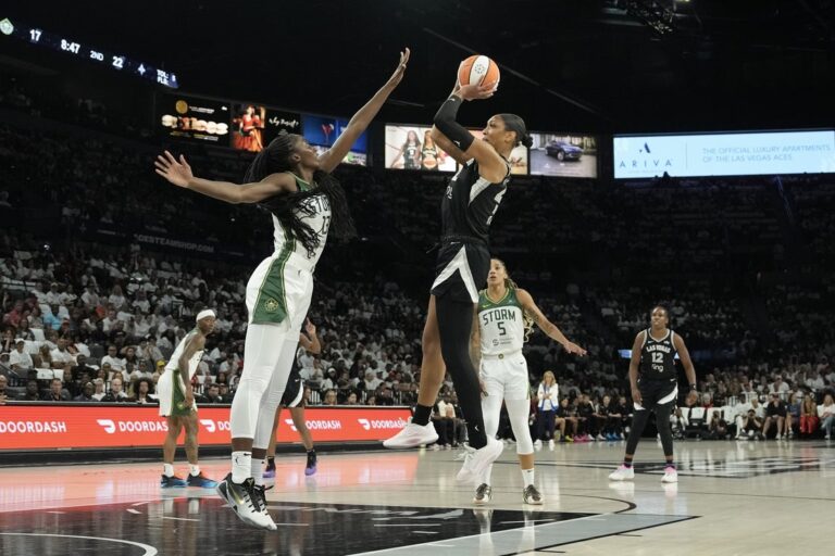 A’ja Wilson (29 points), Aces overpower Storm in Game 1
